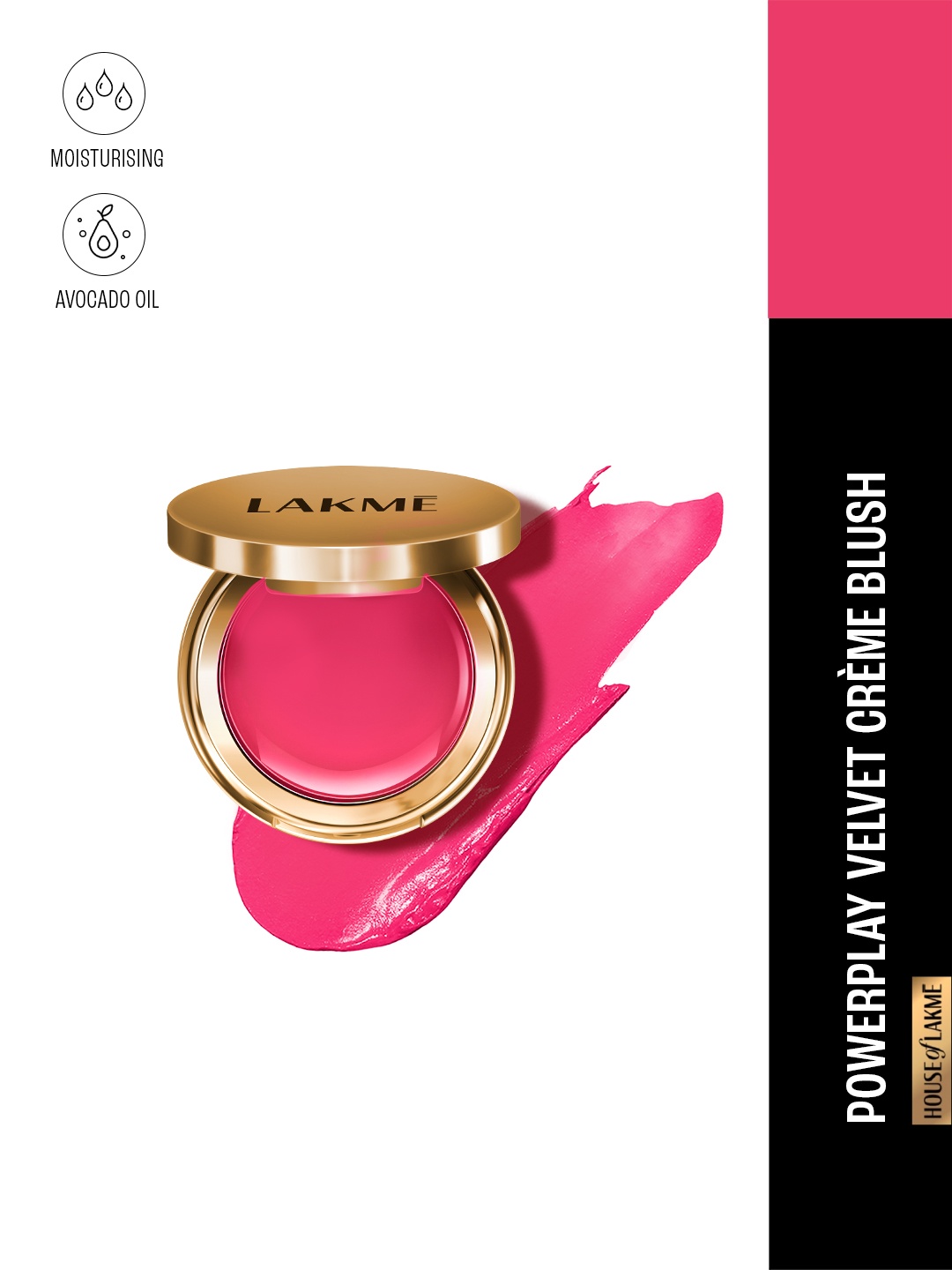 

Lakme 9to5 Powerplay Velvet Creme Blush with Avocado Oil - Pink Rose