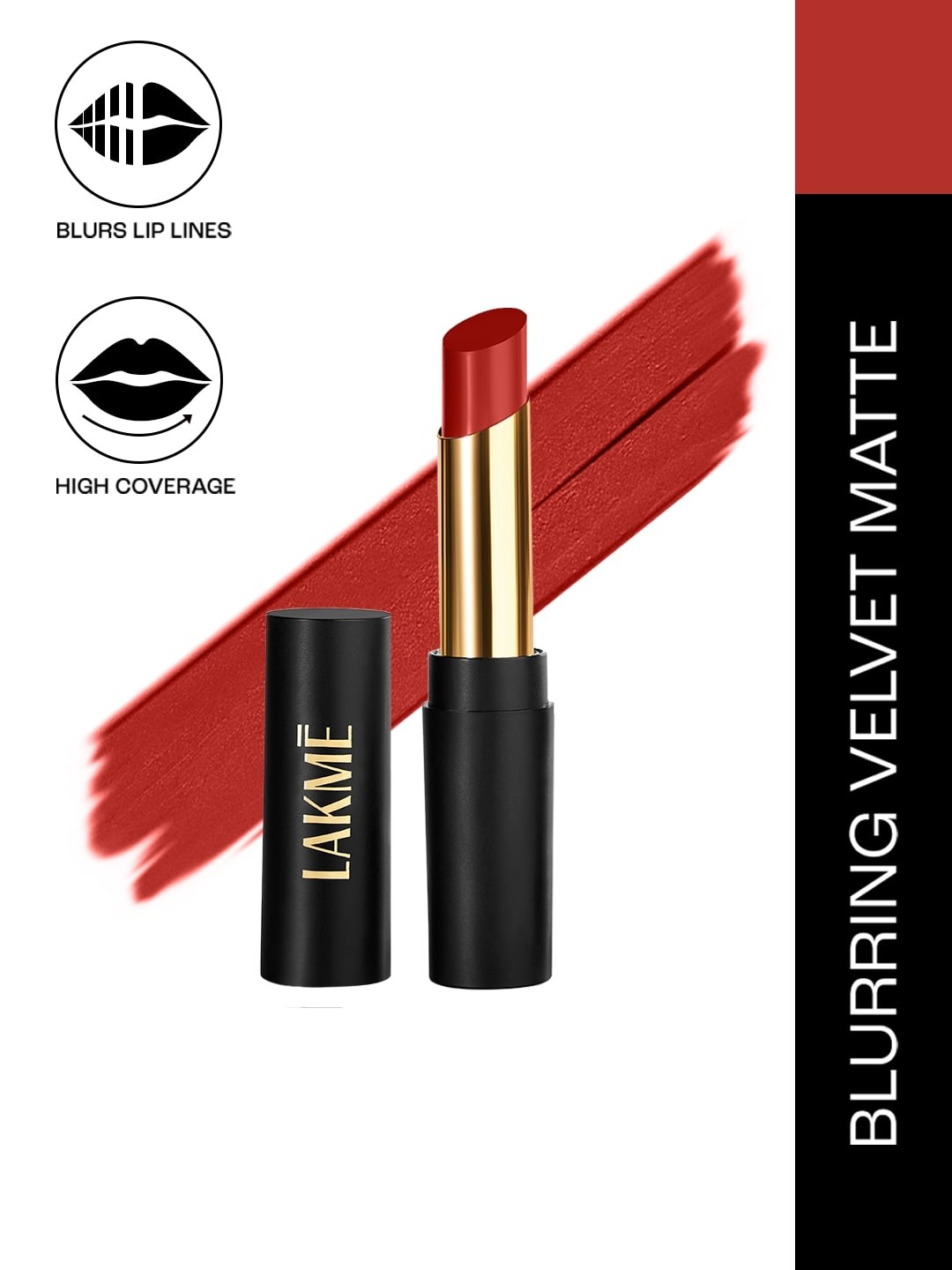 

Lakme Absolute Beyond Matte Bullet Lipstick with Argan Oil - Red Ruby 102