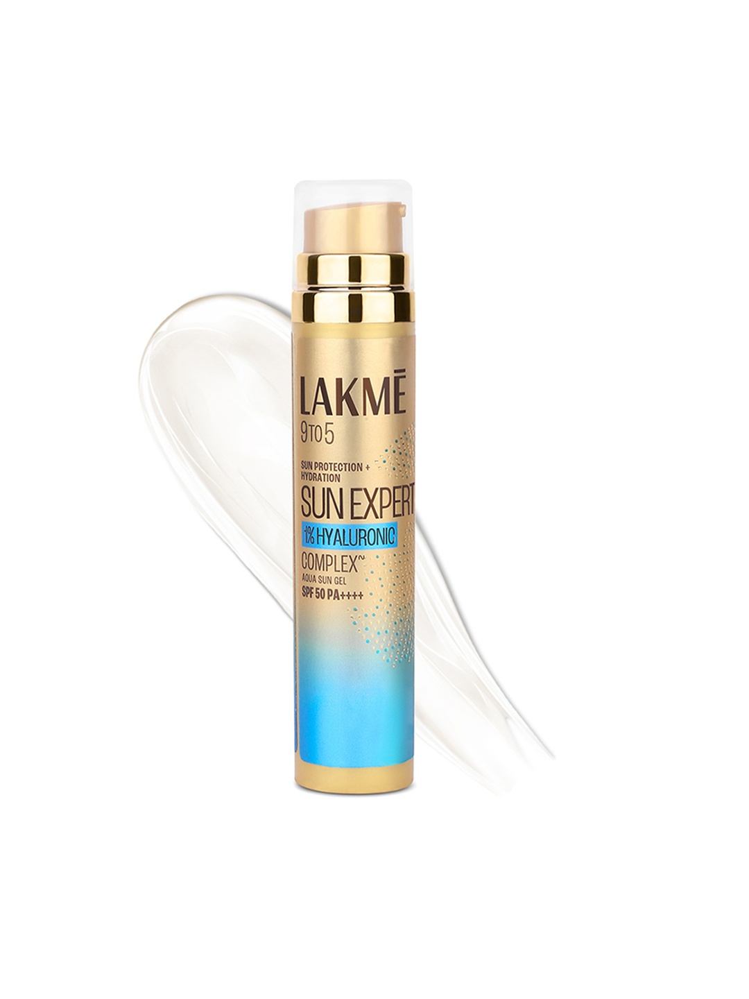 

Lakme 9to5 1% Hyaluronic Water-Light SPF 50 PA++++ Sunscreen Gel for Hydrated Skin - 56 g, Gold