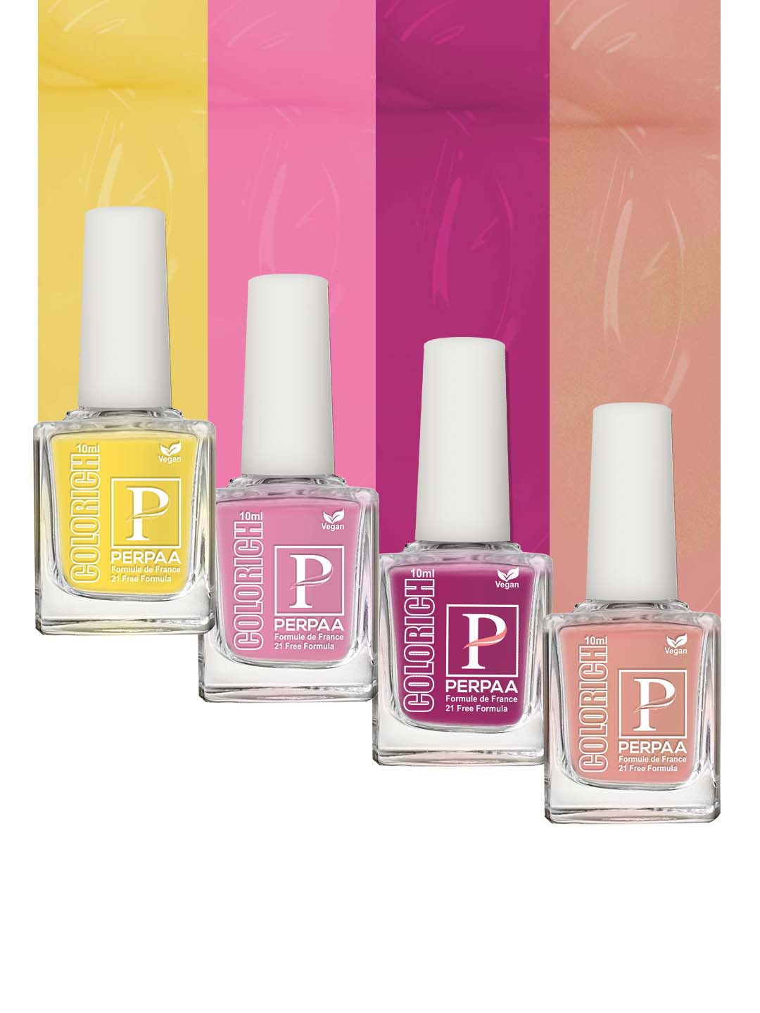 

PERPAA Set Of 4 Colorich Formule de France Nail Polish 10ml Each, Multi