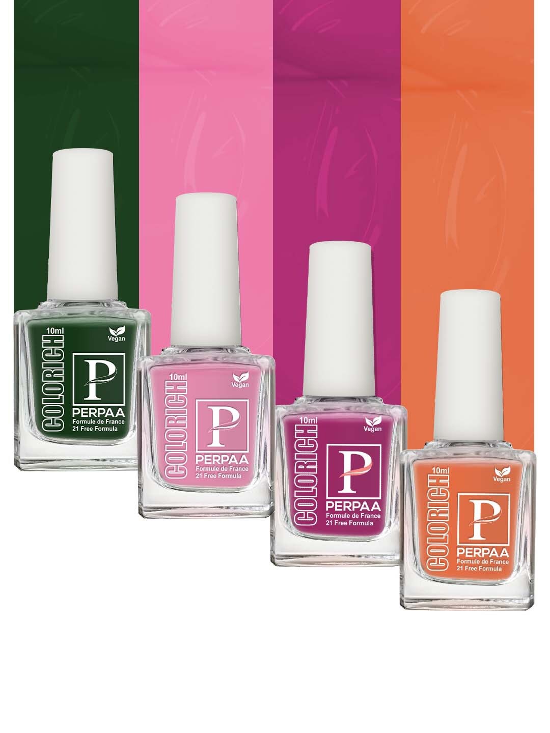 

PERPAA Set Of 4 Colorich Formule de France Nail Polish 10ml Each, Multi
