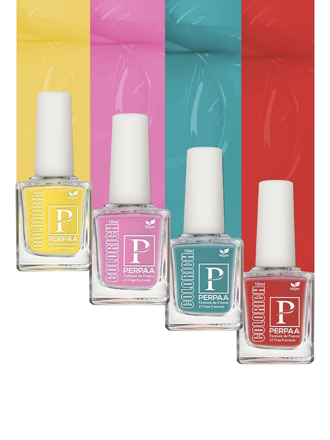 

PERPAA Set Of 4 Colorich Formule de France Nail Polish 10ml Each, Multi