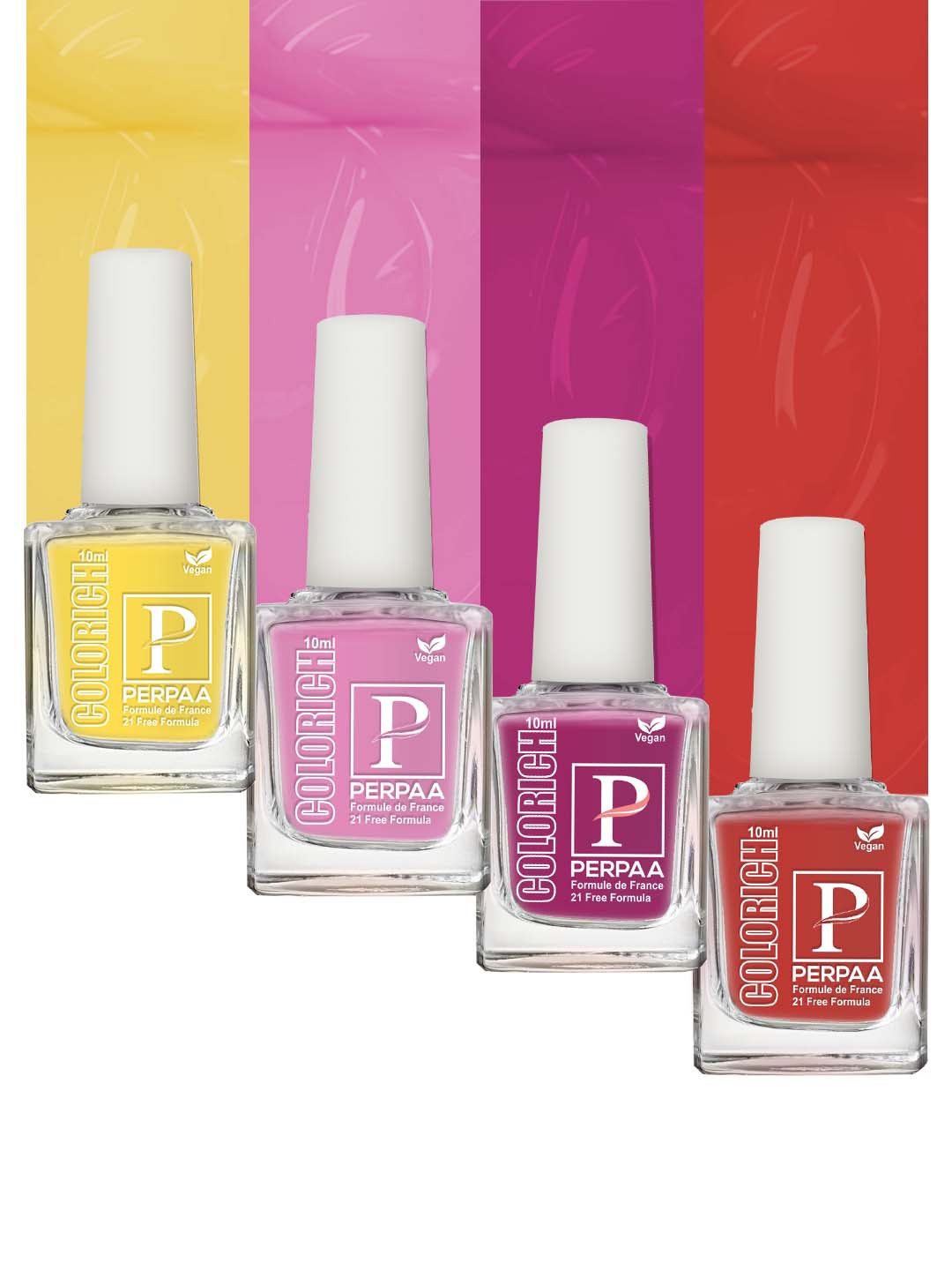 

PERPAA Set Of 4 Colorich Formule de France Nail Polish 10ml Each, Multi