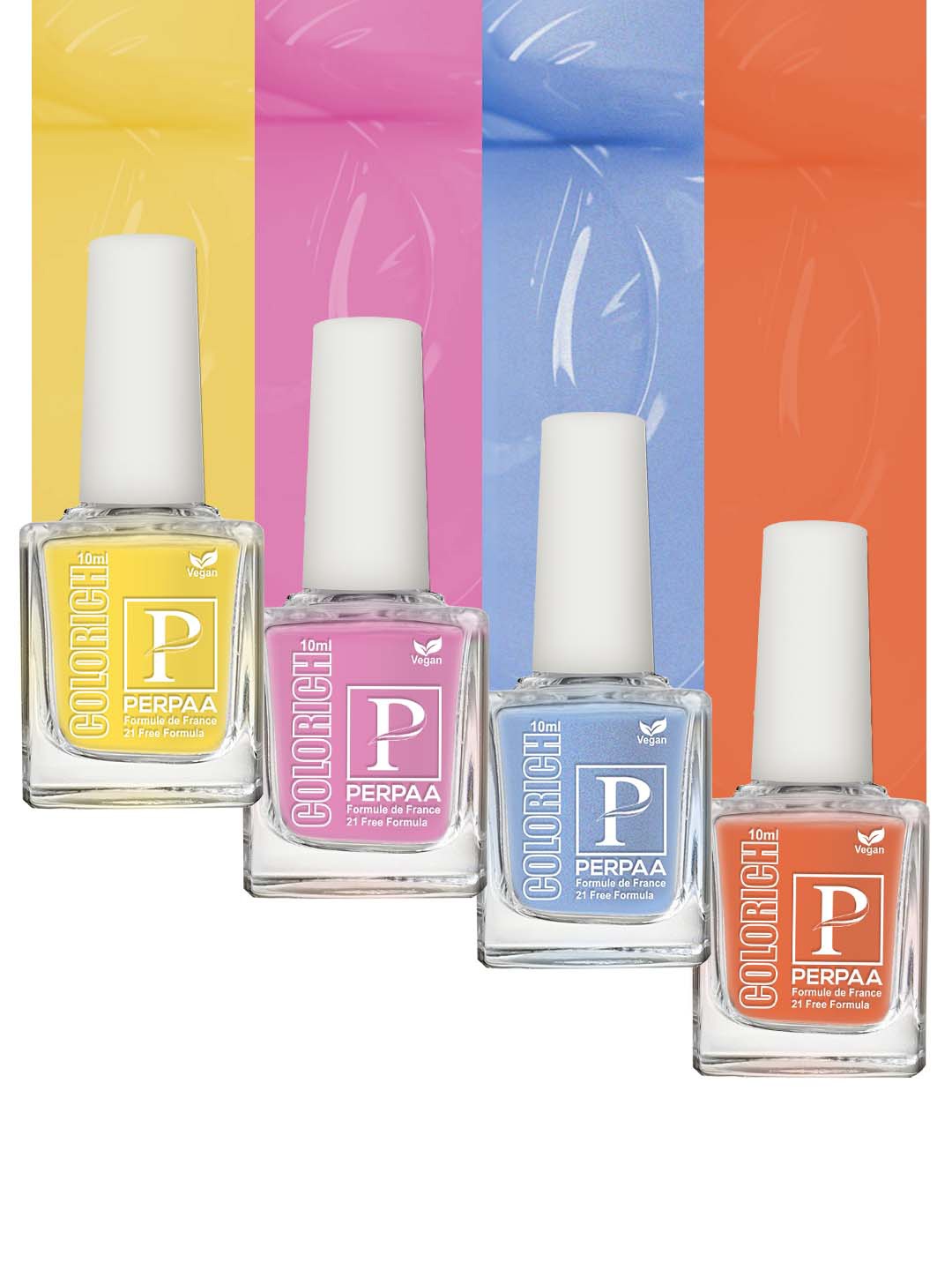 

PERPAA Set Of 4 Colorich Formule de France Nail Polish 10ml Each, Multi