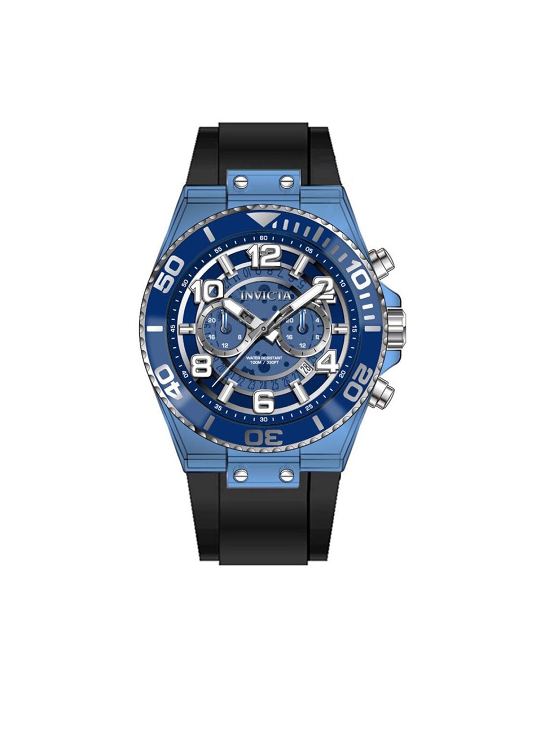 

Invicta Speedway Men Patterned Dial & Wrap Around Strap Chronograph Analogue Watch 44372, Blue