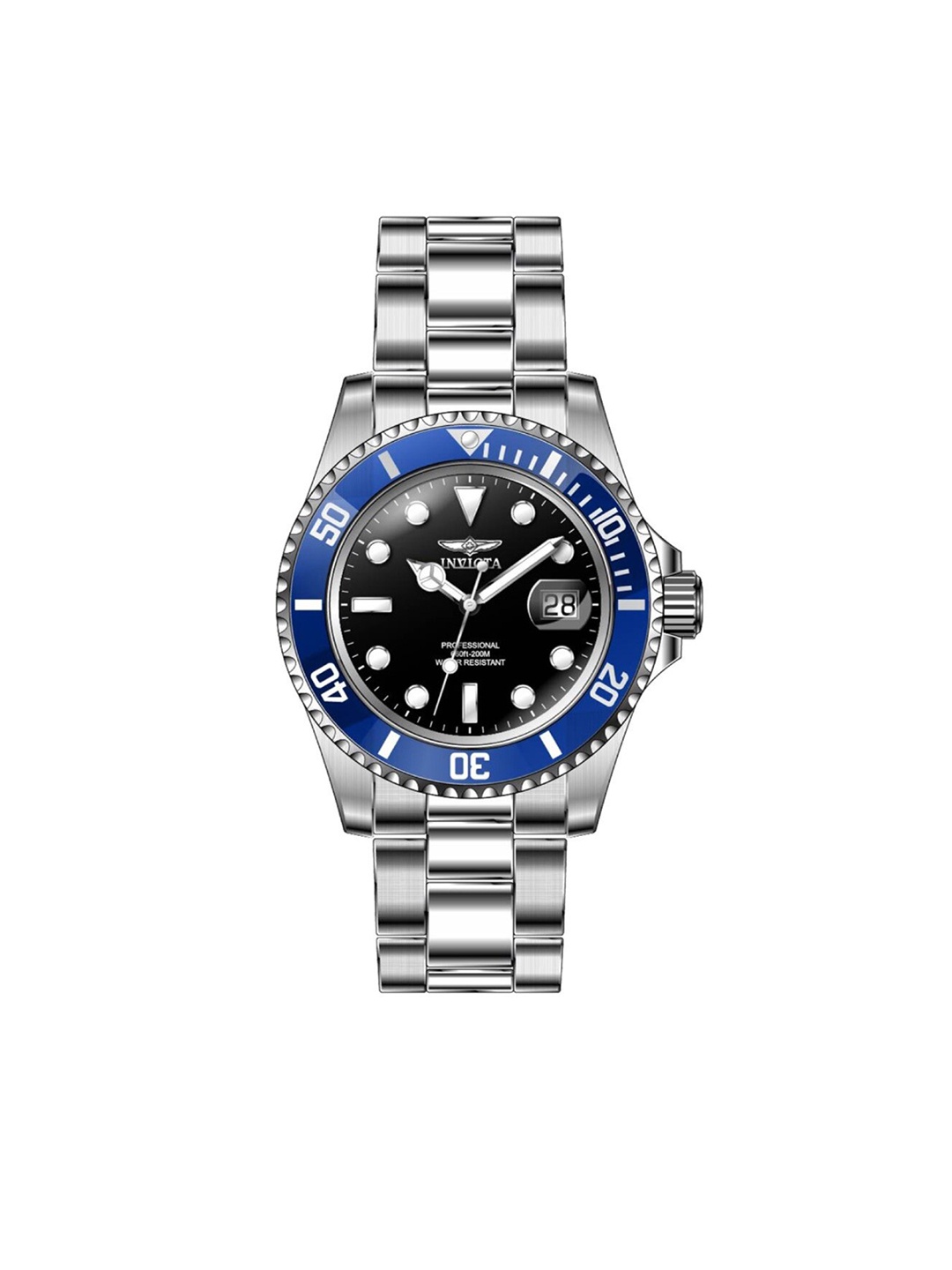 

Invicta Men Textured Dial & Stainless Steel Straps Analogue Watch 43502, Black