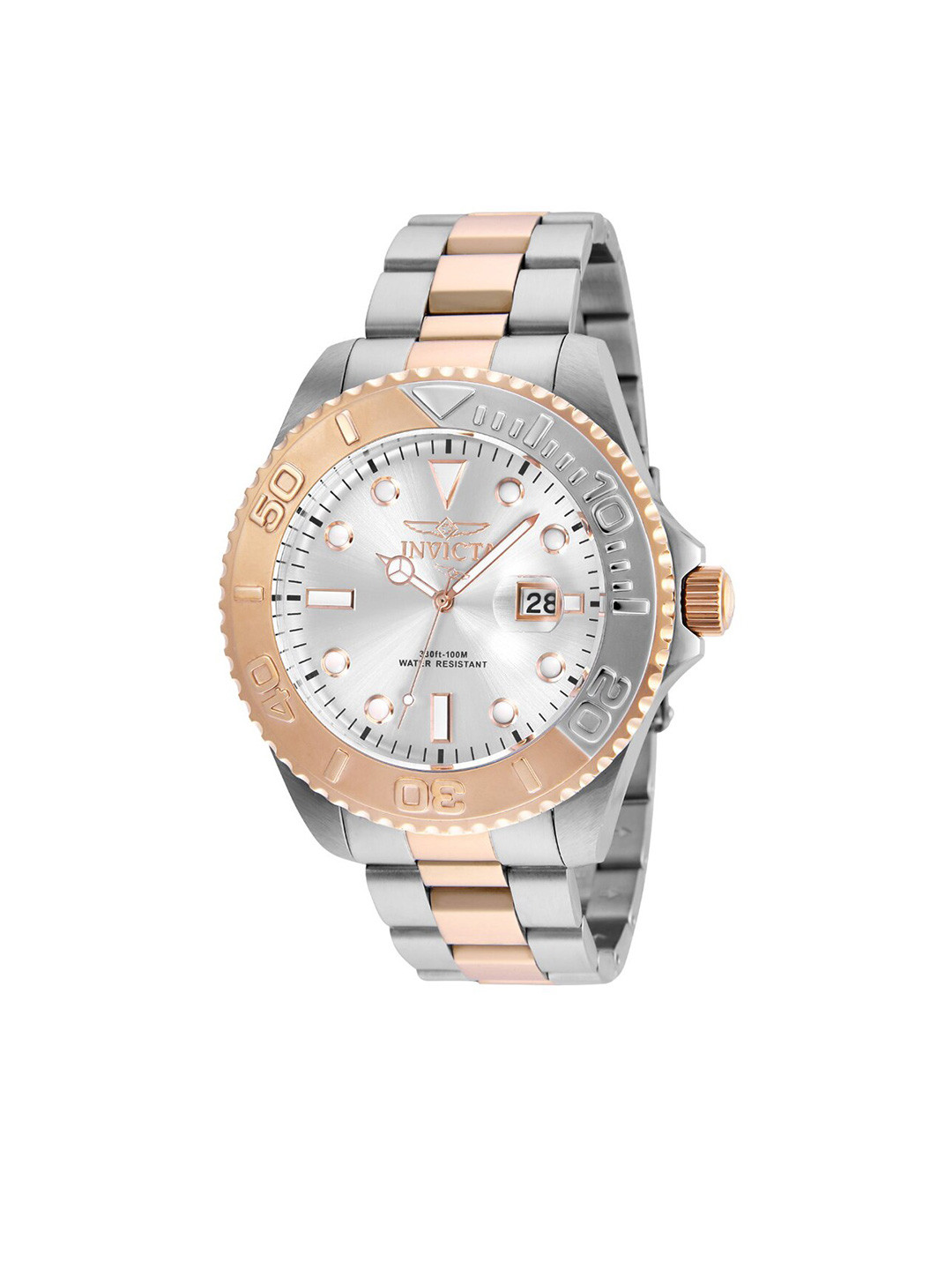 

Invicta Men Textured Dial & Stainless Steel Straps Analogue Watch 24624, Silver