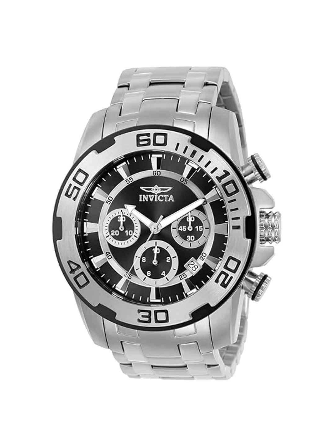 

Invicta Men Pro Diver Chronograph Quartz Black Dial Analog Watch 22318, Silver