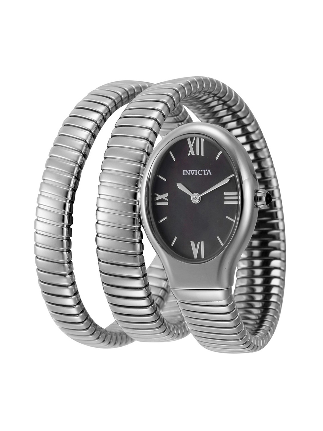 

Invicta Men Mayamar Quartz Black Dial Analog Watch 44500, Silver