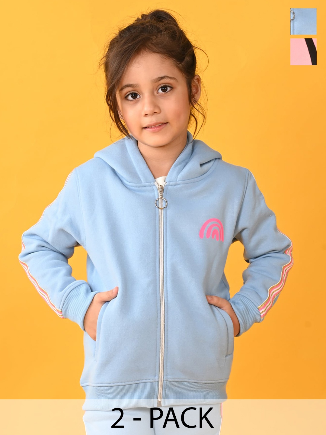 

Anthrilo Girls Pack Of 2 Printed Sweatshirt, Blue