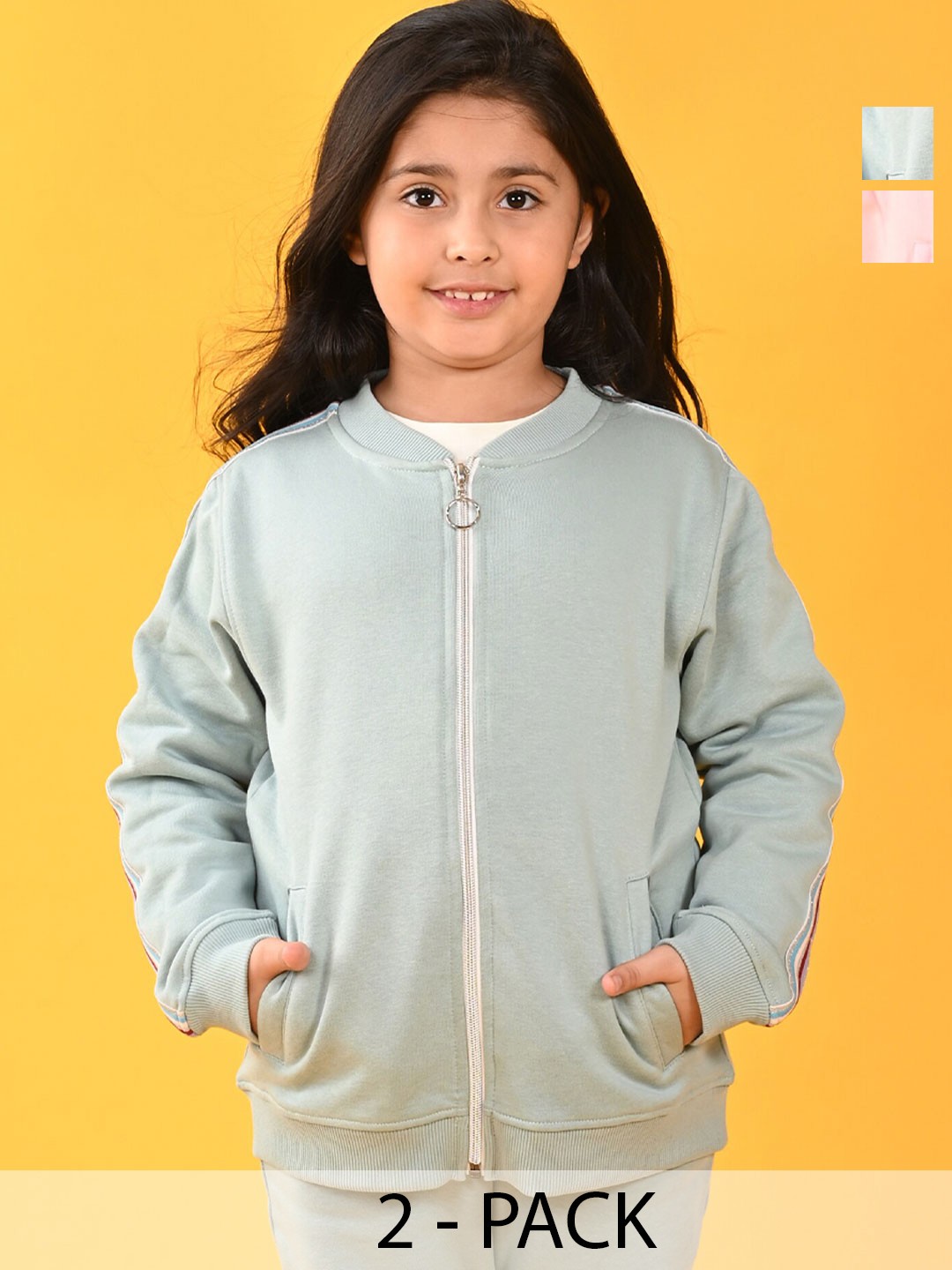

Anthrilo Girls Pack Of 2 Sweatshirt, Sea green