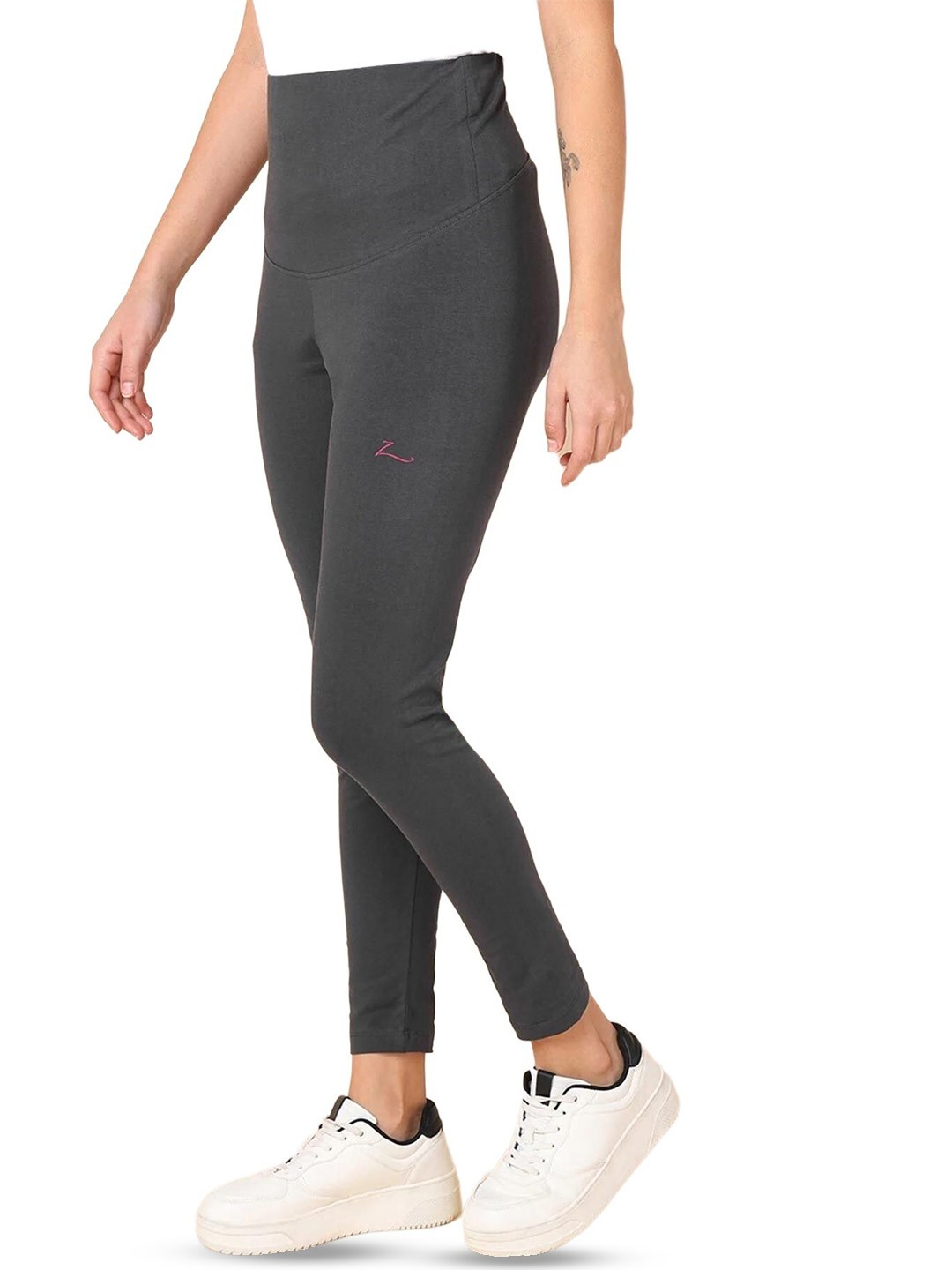 

House Of Zelena Ankle-Length Cotton Maternity Yoga Tights, Grey