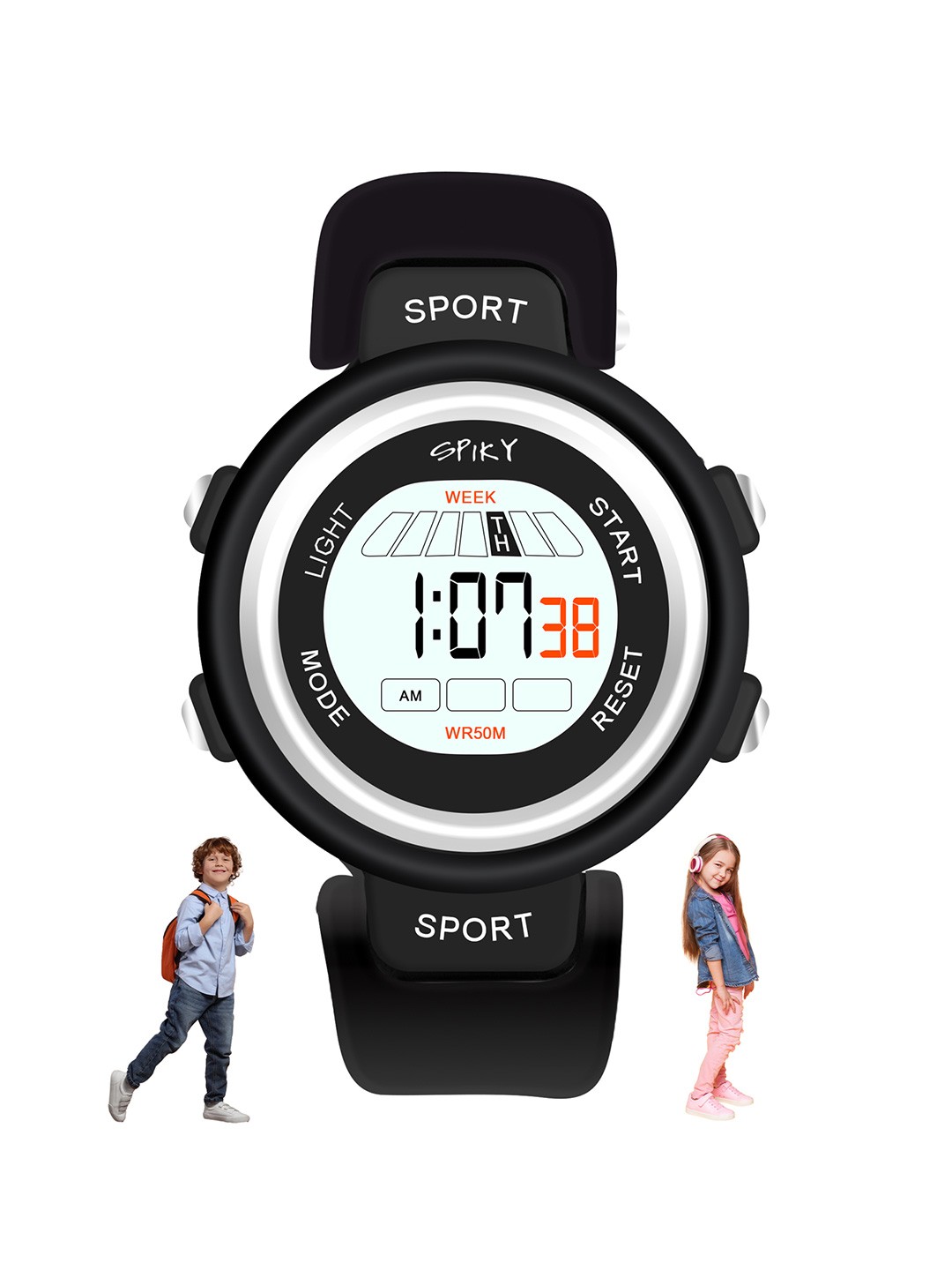 

Spiky Kids Straps Digital Automatic Watch SPKEVA23_C3_BLCK, Black