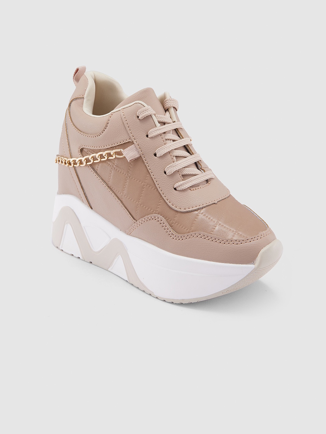 

Sole To Soul Women Embellished Contrast Sole Sneakers, Khaki