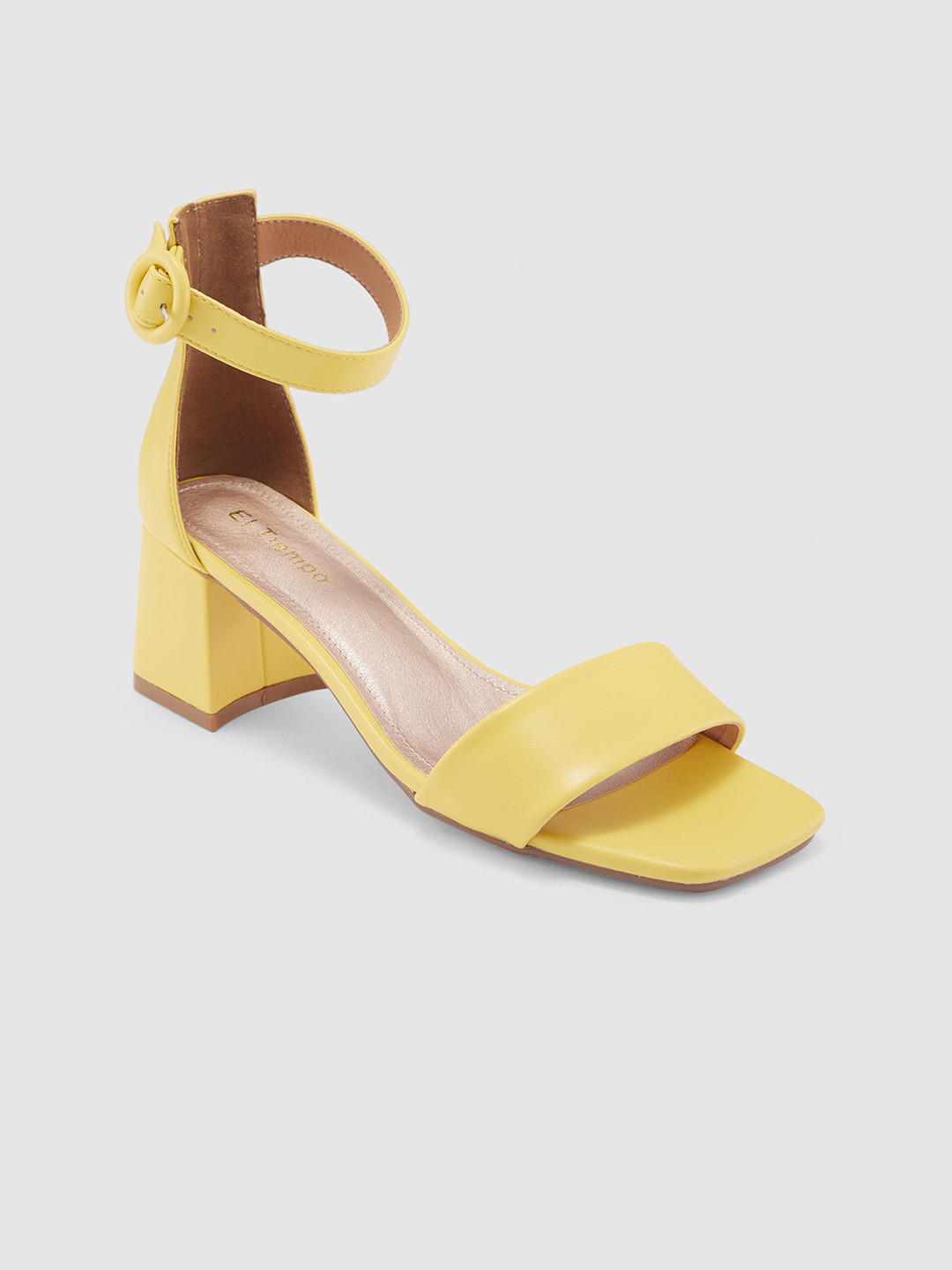 

Sole To Soul Ankle Looped Open Toe Block Heels, Yellow