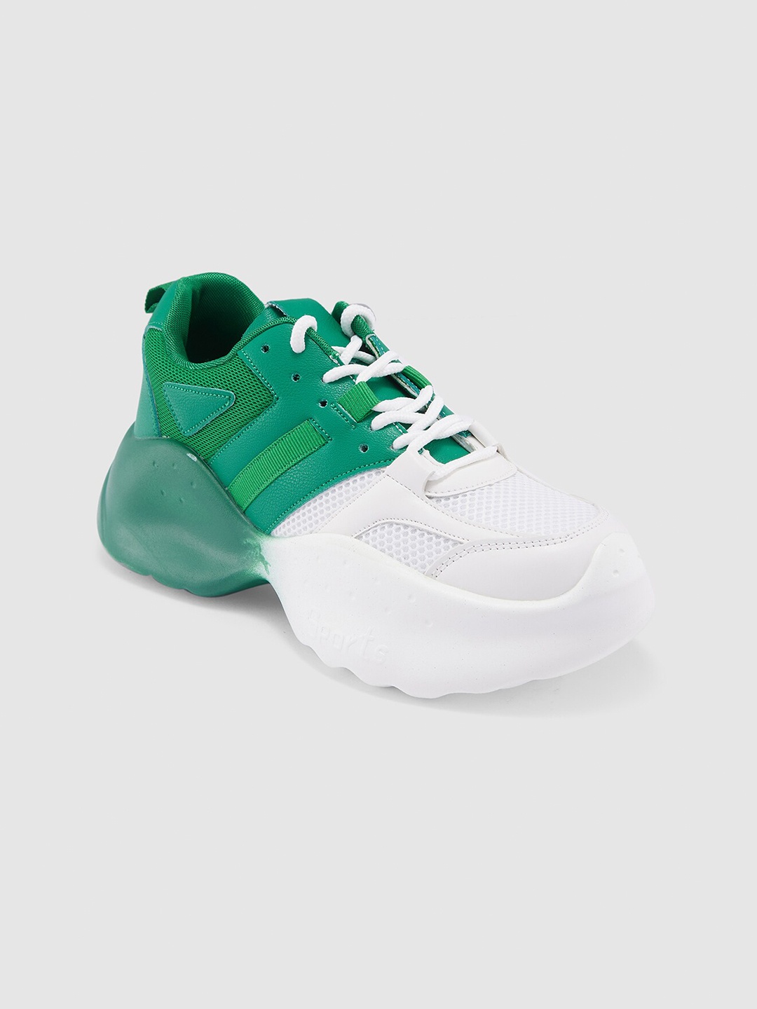 

Sole To Soul Women Colourblocked Lace-Up Sneakers, Green
