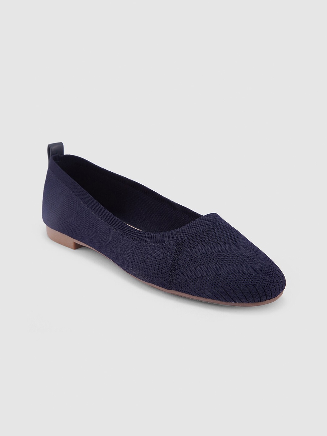 

Sole To Soul Textured Round Toe Ballerinas, Blue
