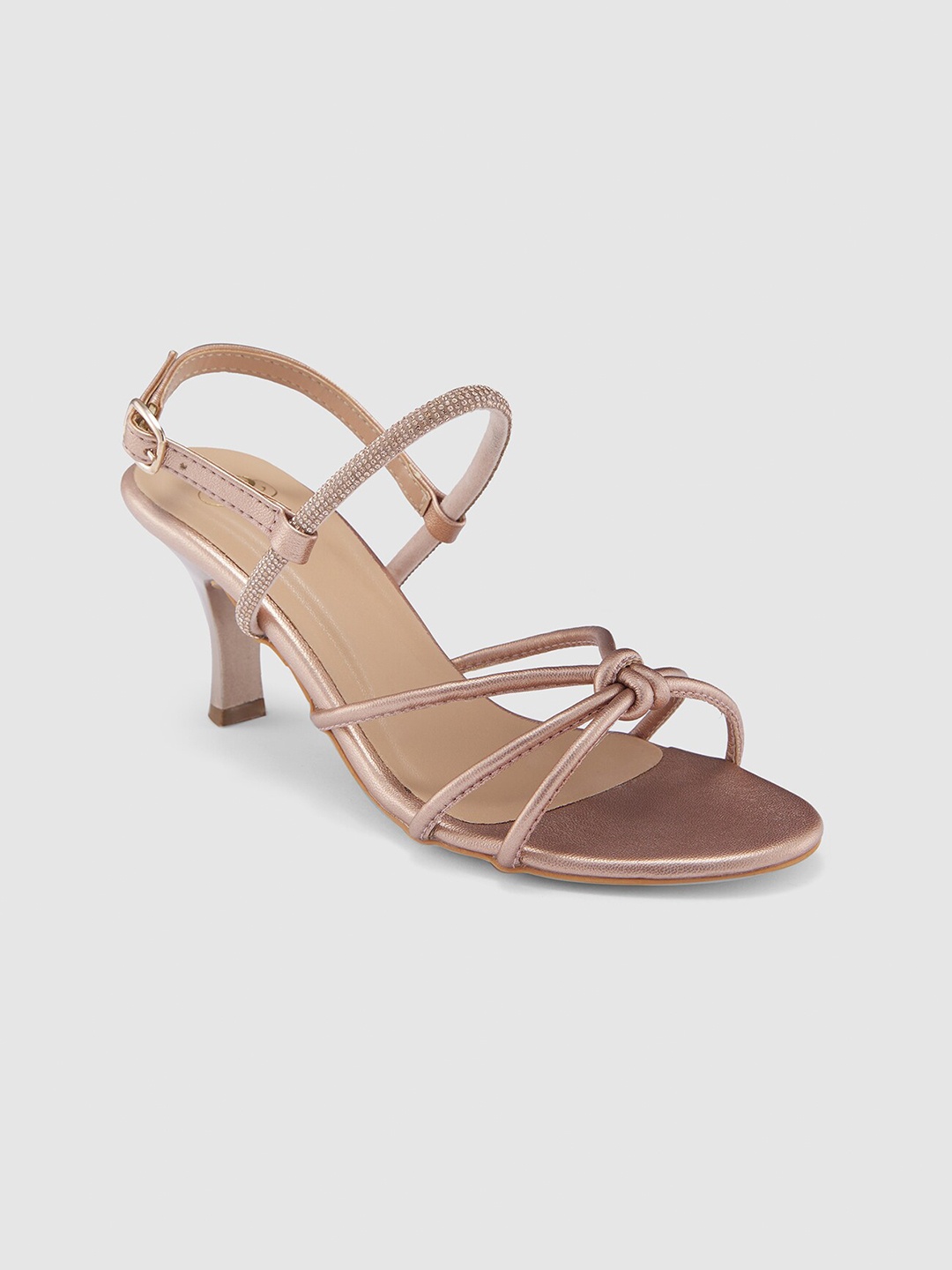 

Sole To Soul Embellished Open Toe Slim Heels, Champagne