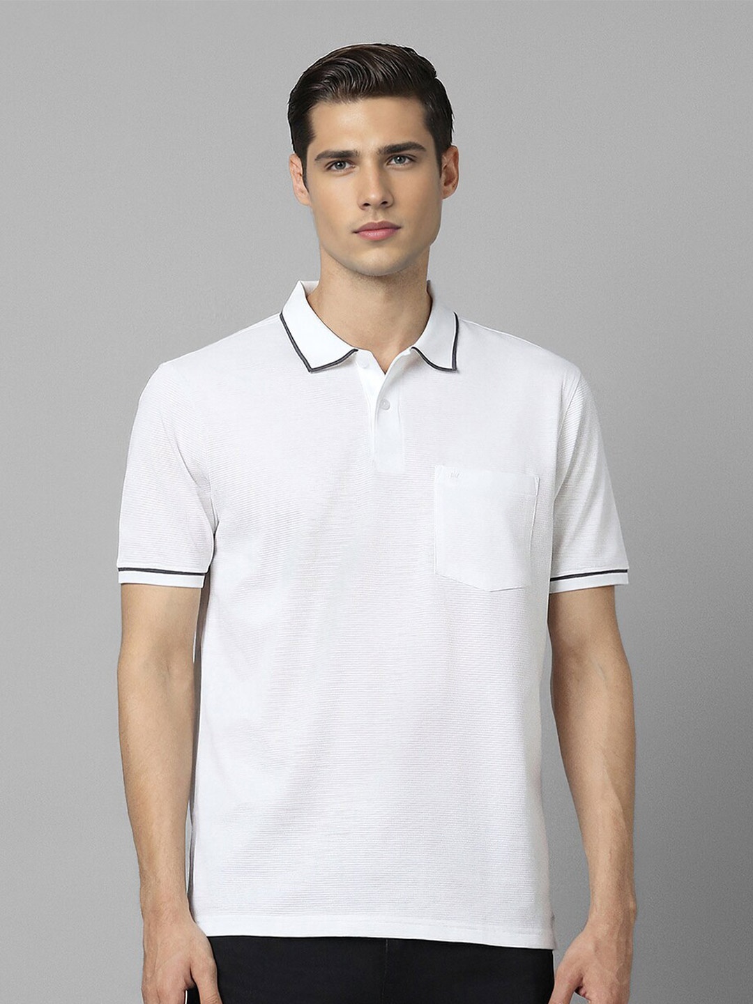 

Louis Philippe Short Sleeves Polo Collar T-shirt, White