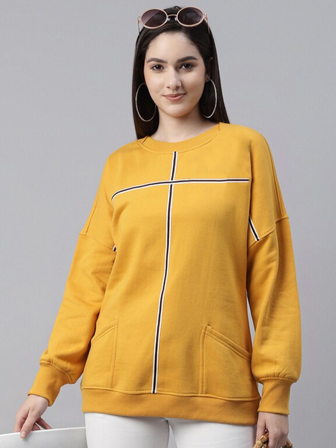 

Taurus Round Neck Fleece Sweatshirt, Mustard