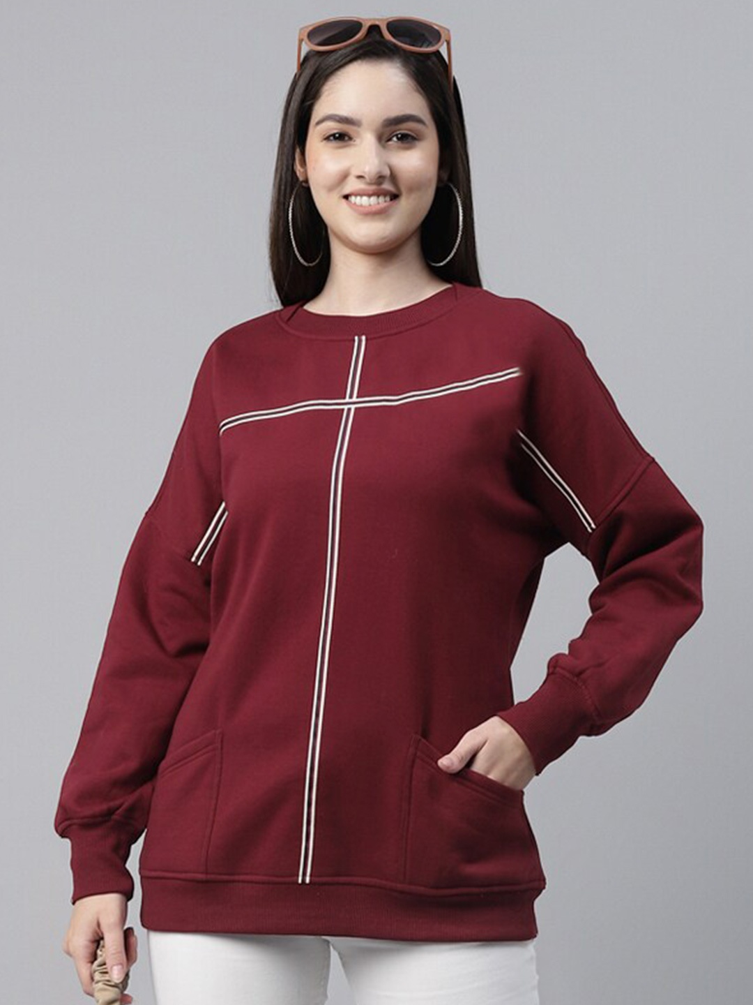 

Taurus Round Neck Fleece Sweatshirt, Maroon