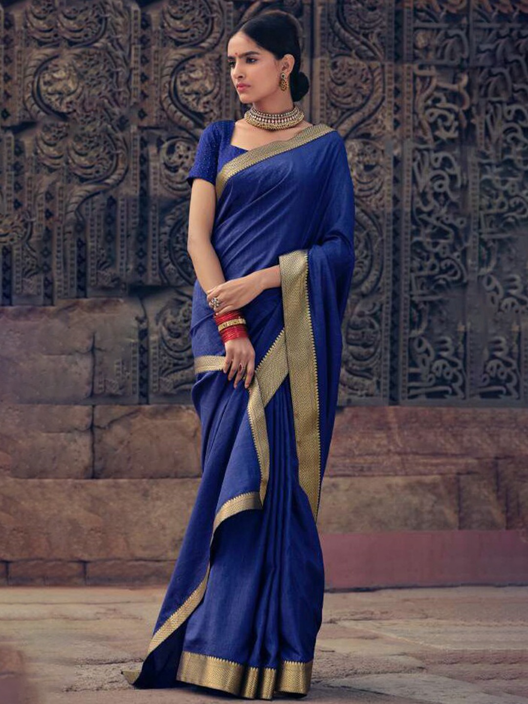 

NK Textiles Ombre Woven Design Zari Tussar Saree, Blue