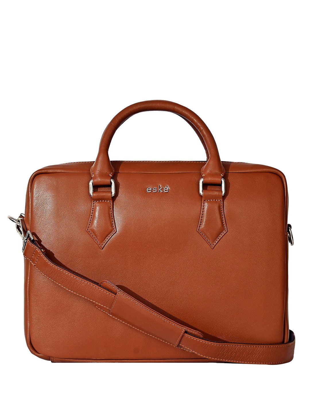

Eske Unisex Padded Leather Laptop Bag Up to 14 inch, Brown