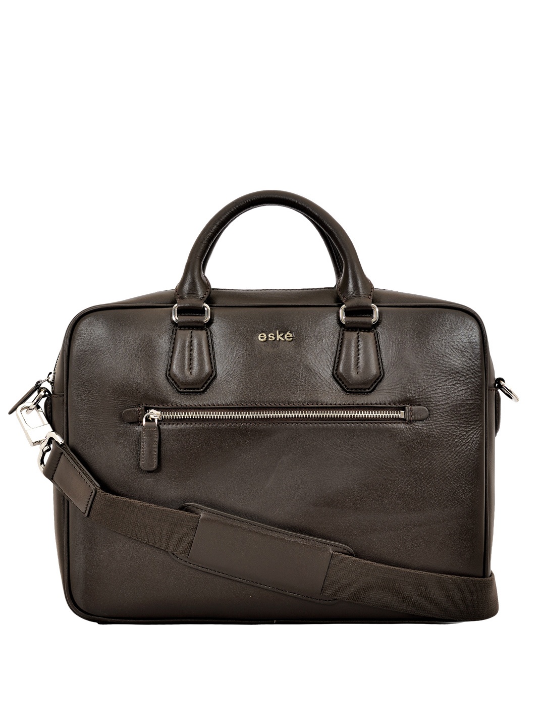

Eske Unisex Textured Padded Leather Laptop Bag Up to 15 inch, Brown
