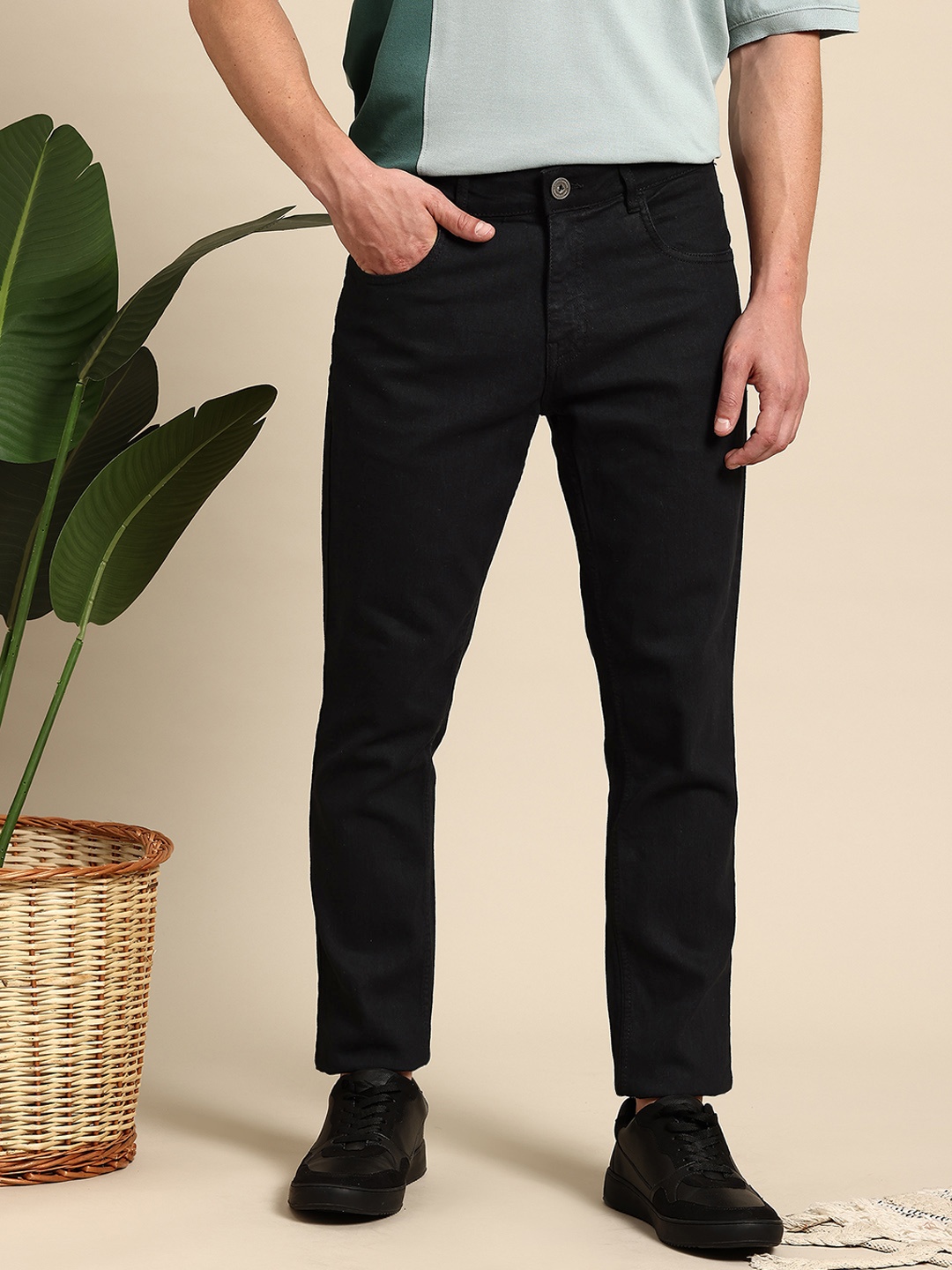 

Mast & Harbour Men Regular Fit Jeans, Black