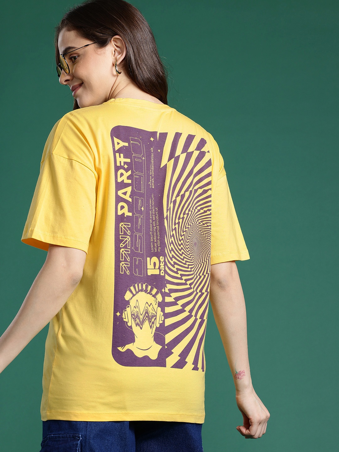

DressBerry Women Printed Pure Cotton T-shirt, Yellow