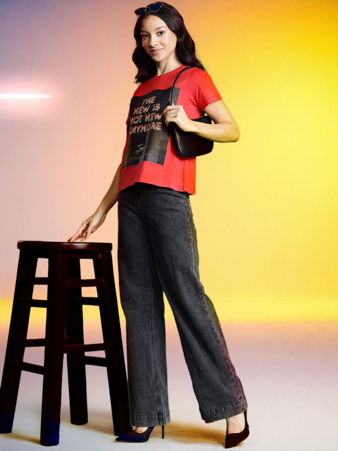 

DressBerry Pure Cotton Printed T-shirt, Red