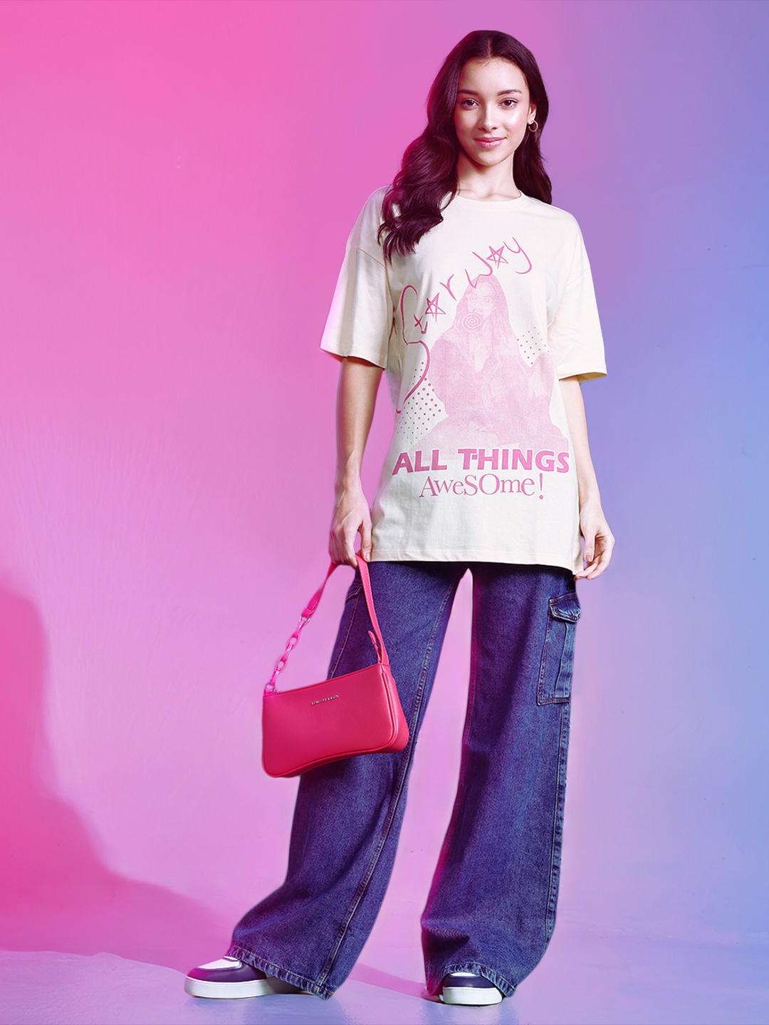 

DressBerry Printed Drop-Shoulder Sleeves Pure Cotton T-shirt, Yellow