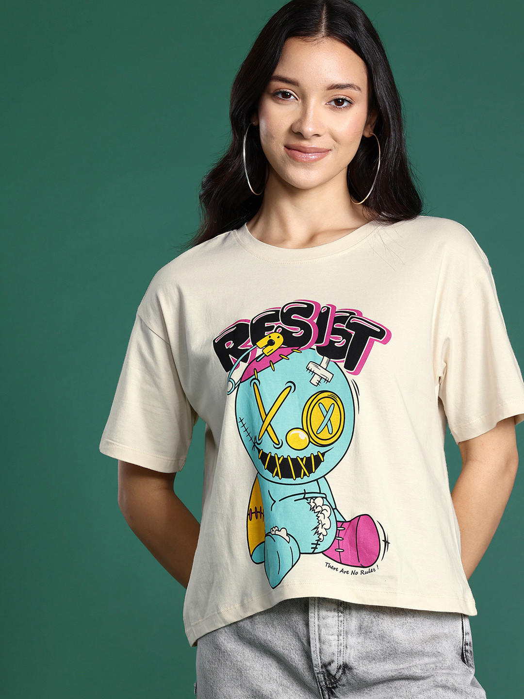 

DressBerry Printed Pure Cotton T-shirt, Peach