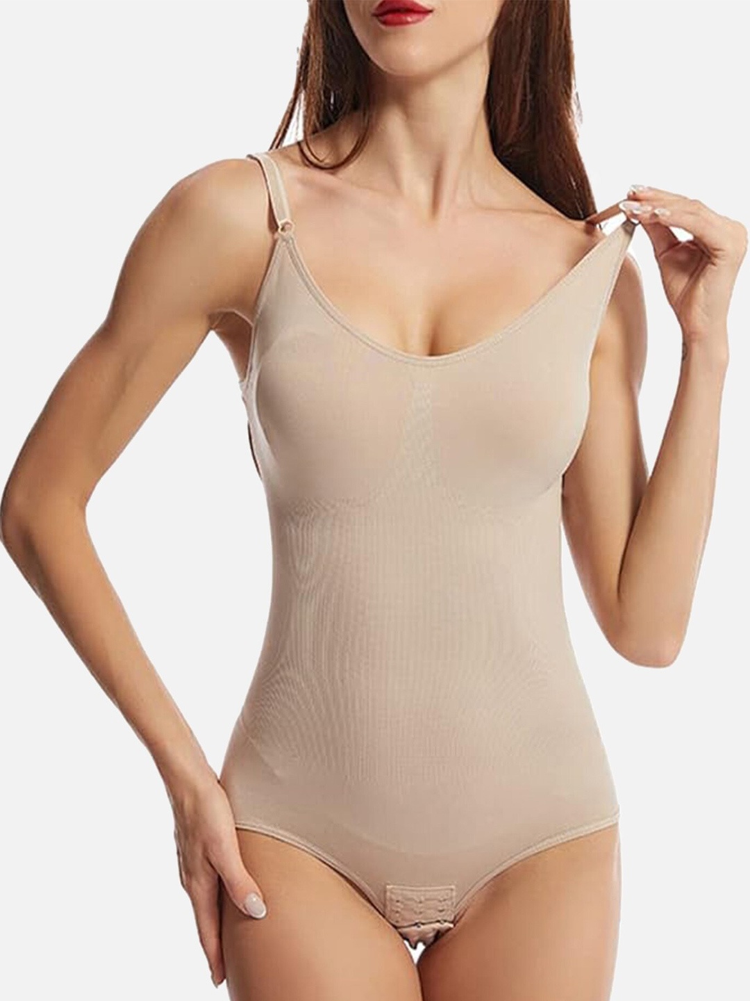 

Bellofox Adjustable Shoulder Strap Seamless Body Shaper, Nude