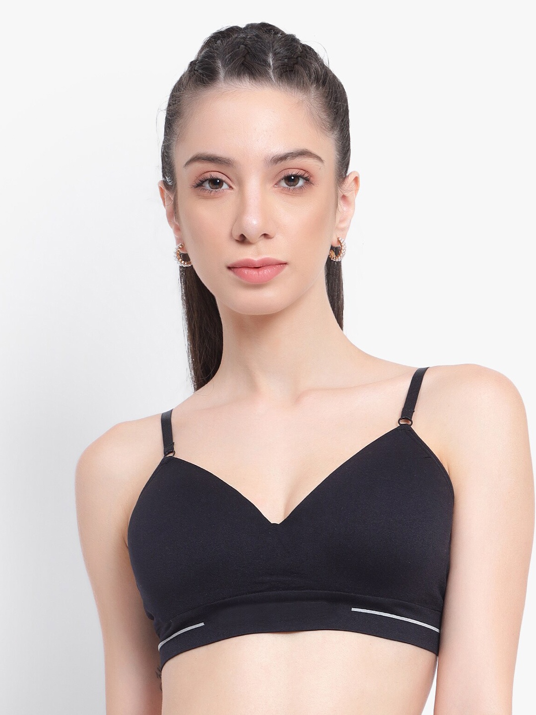 

PARKHA Full Coverage Lightly Padded Anti Odour Everyday Bra with All day Comfort, Black