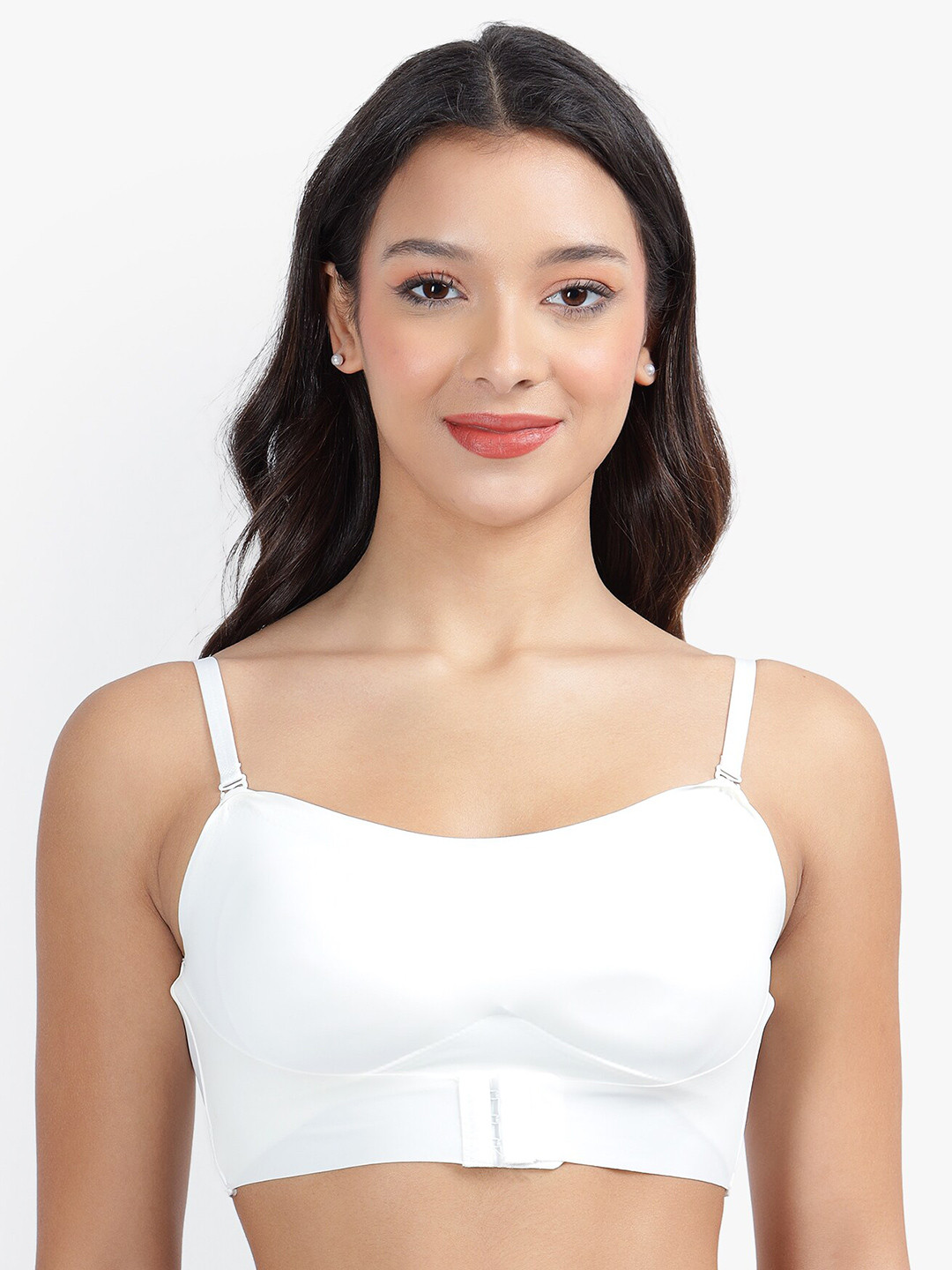 

PARKHA Full Coverage Removable Padding and Strap Everyday Bra with Moisture wicking, White