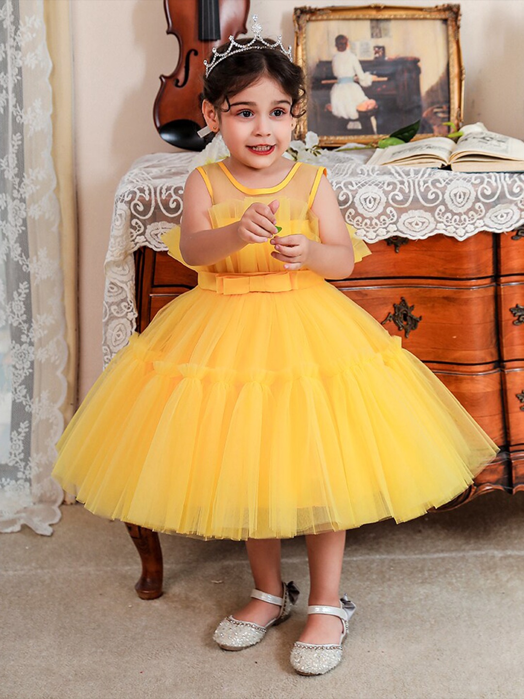 

StyleCast Yellow Ruffled Balloon Dress