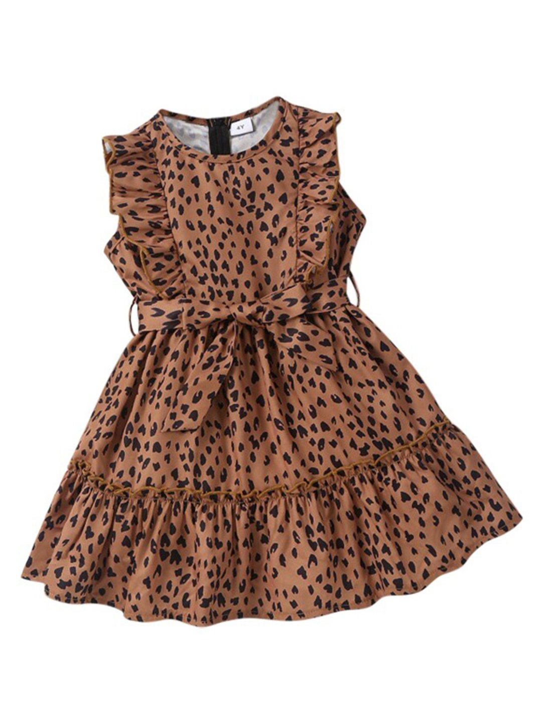 

StyleCast Brown Animal Printed Layered A-Line Midi Dress