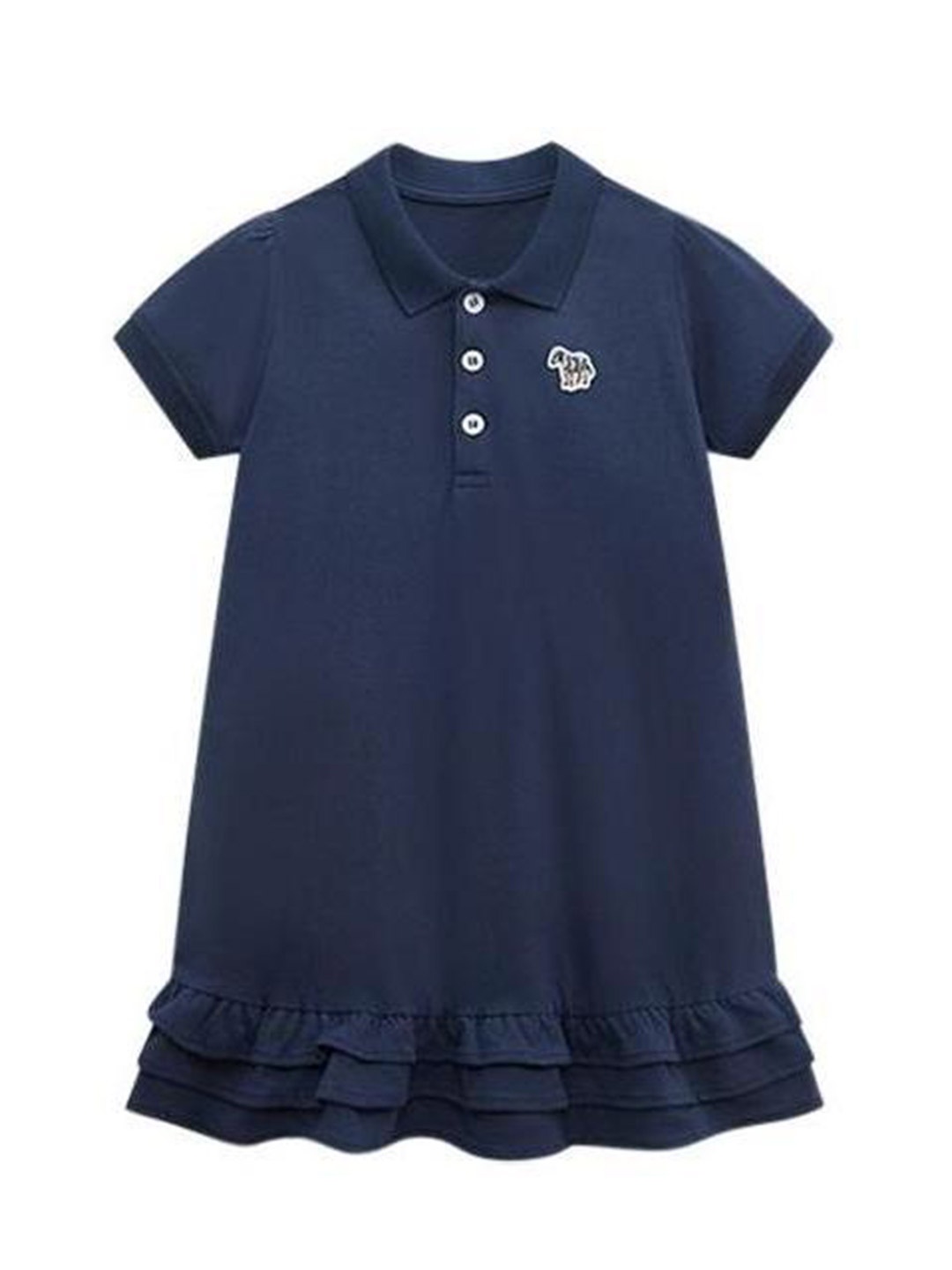 

StyleCast Girls Cotton Shirt Collar Layered T-shirt Dress, Navy blue