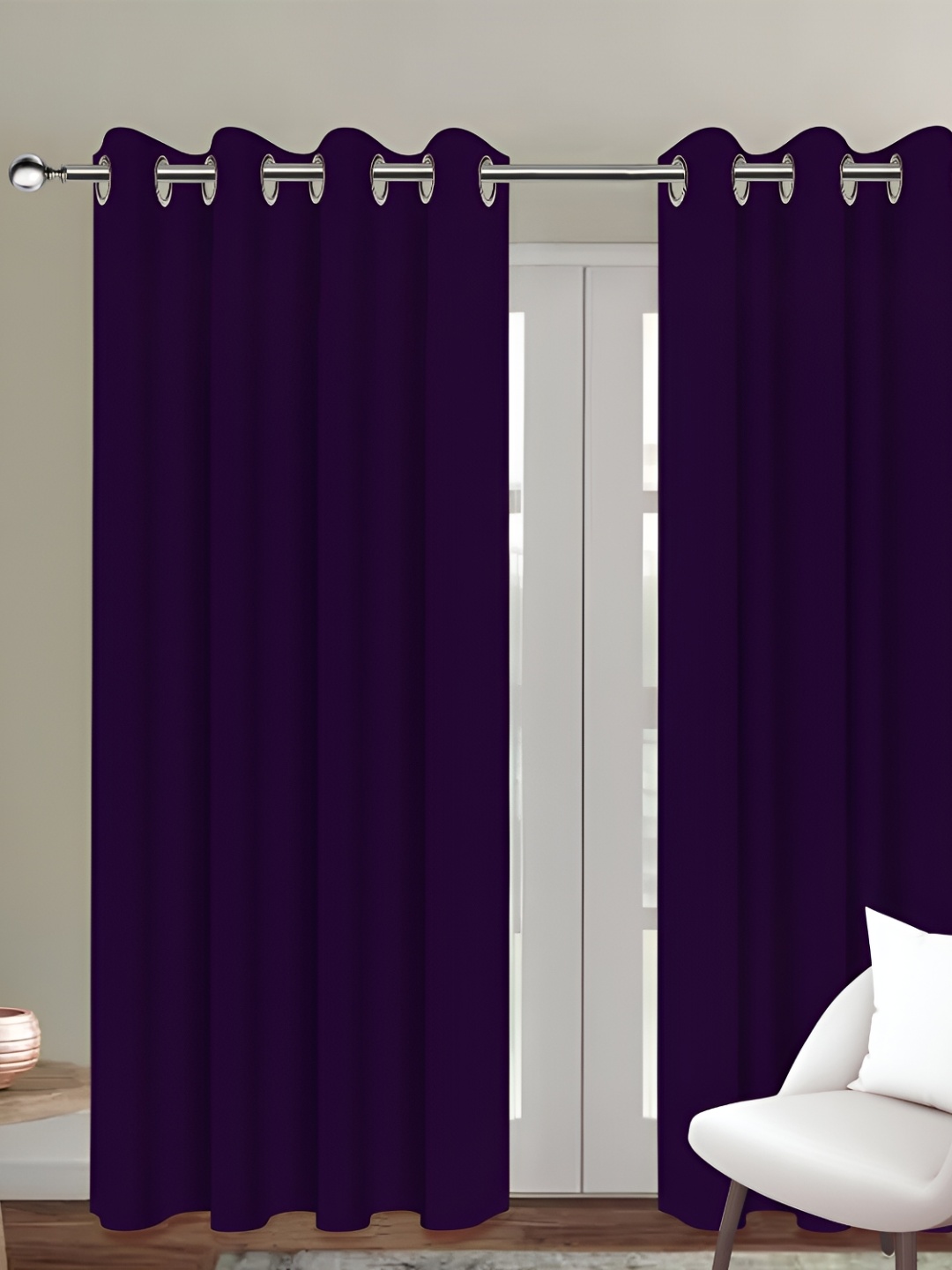 

Airwill Purple 2Pcs Room Darkening Door Curtain