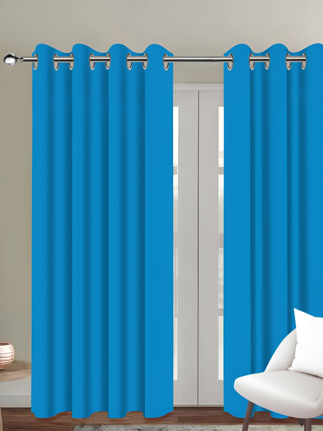 

Airwill Blue 2 Pieces Cotton Room Darkening Door Curtain