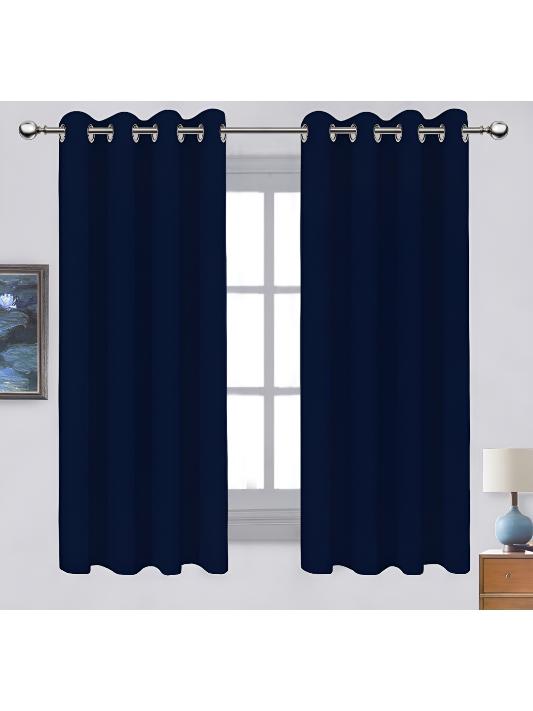 

Airwill Blue 2 Pieces Room Darkening Window Curtain