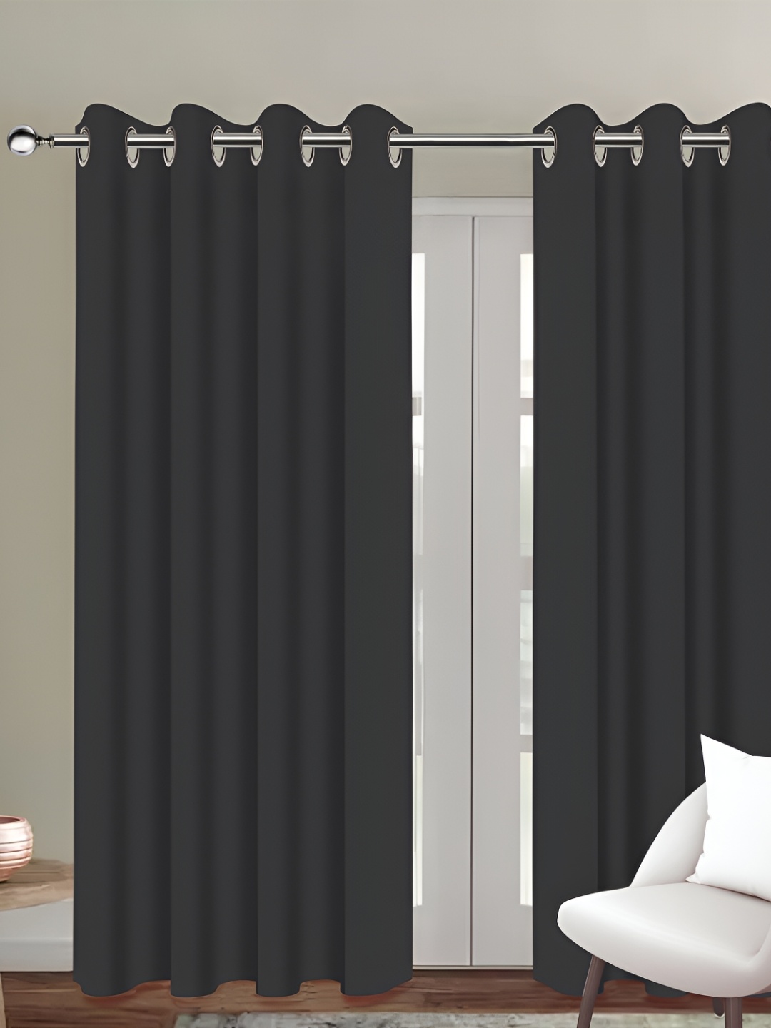 

Airwill Grey 2 Pieces Cotton Room Darkening Door Curtain