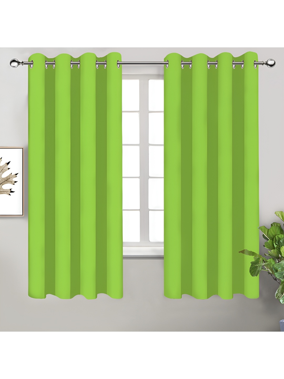 

Airwill Green 2 Pcs Room Darkening Cotton Window Curtains