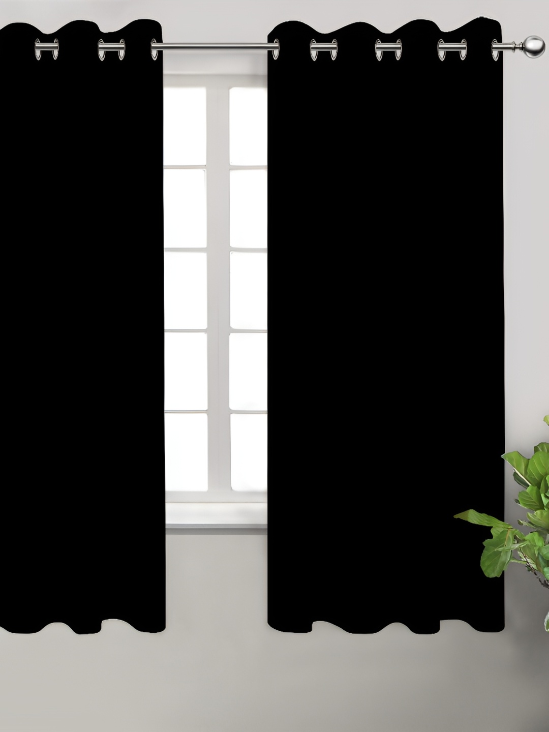 

Airwill Black 2Pcs Room Darkening Window Curtain