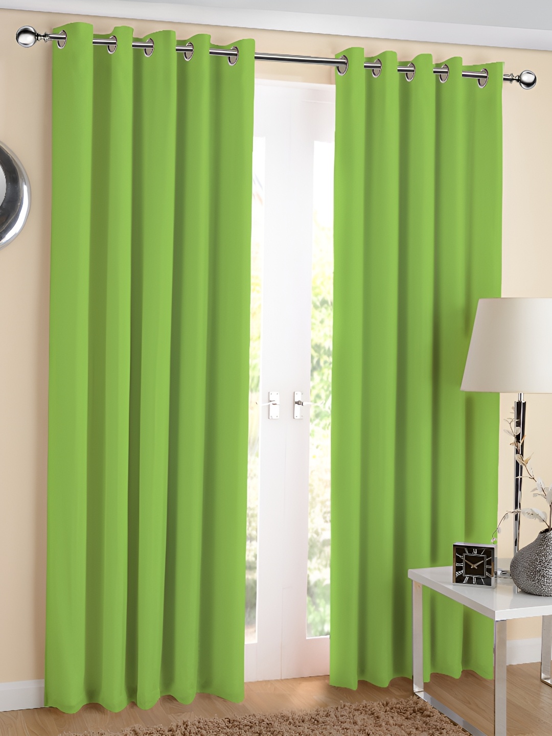 

Airwill Green 2 Pieces Cotton Room Darkening Long Door Curtain