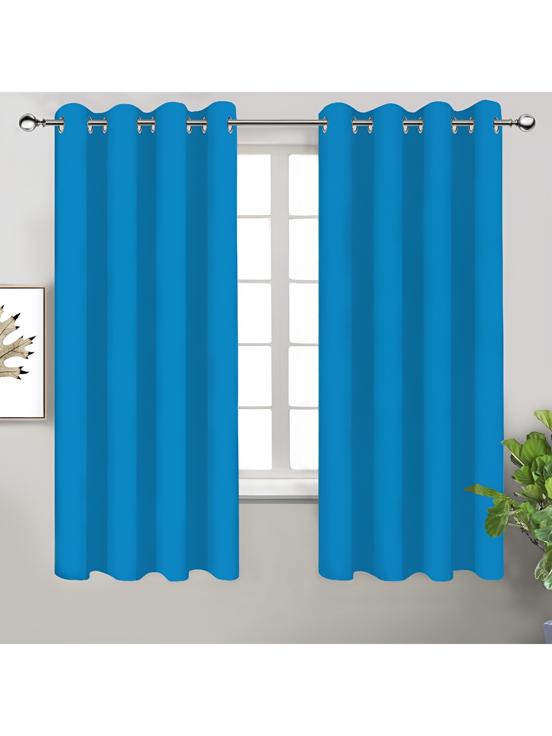 

Airwill Blue 2 Pieces Room Darkening Window Curtain