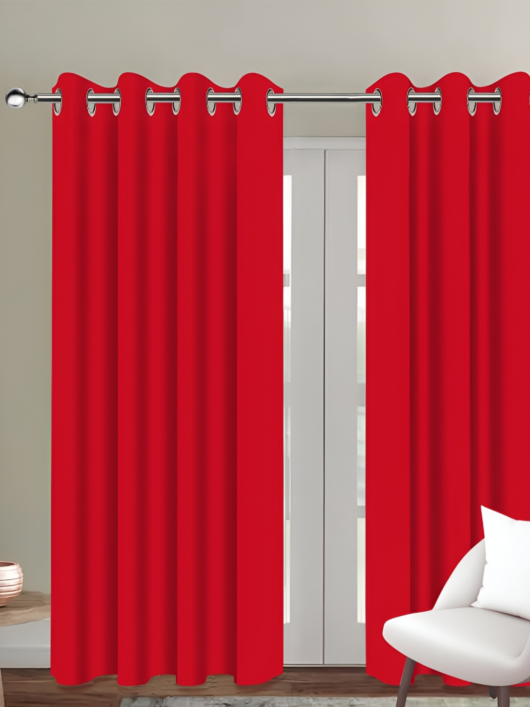 

Airwill Orange Coloured 2 Pcs Room Darkening Cotton Door Curtain