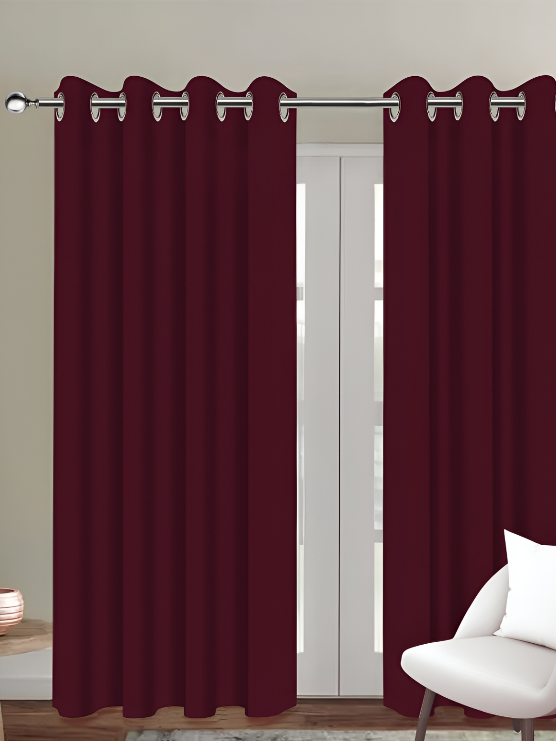 

Airwill Maroon 2 Pieces Cotton Room Darkening Long Door Curtain
