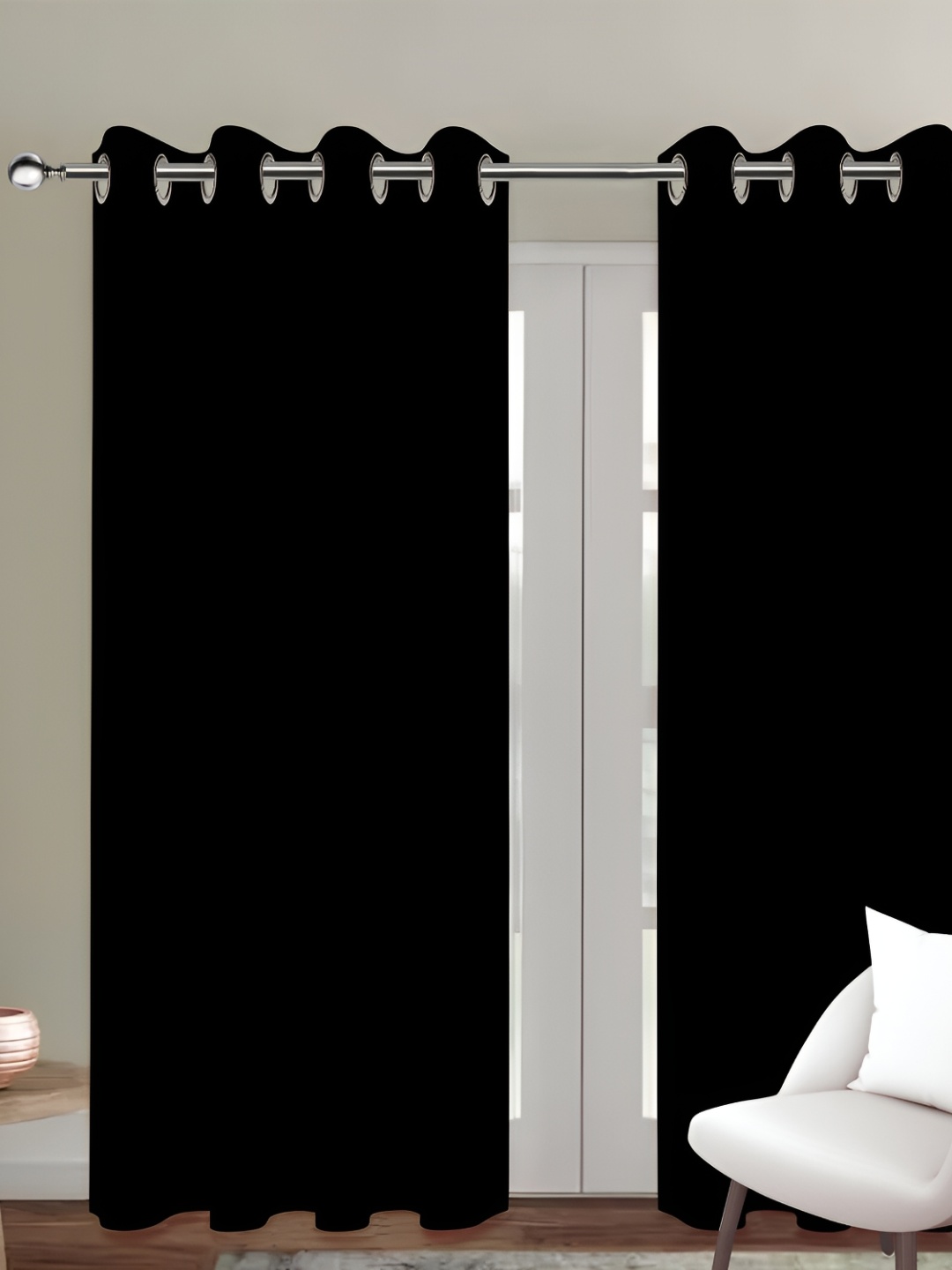 

Airwill Black 2Pcs Room Darkening Door Curtain